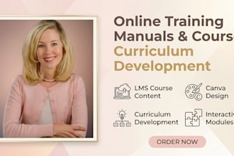 create online training manual course curriculum development lms course content