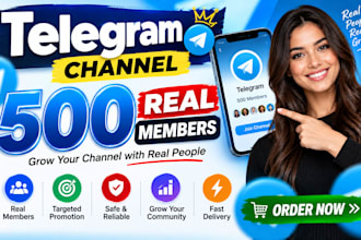 get 500 real telegram members for your channel
