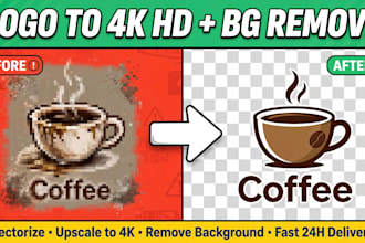 professional logo editing redesign background removal and hd