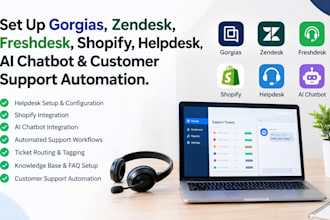 setup gorgias, zendesk freshdesk shopify helpdesk, ai chatbot support automation