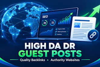 provide high da DR guest post backlinks on authority websites