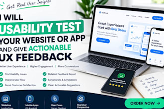 usability test your website or app and give actionable UX feedback