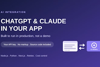 integrate chatgpt, openai or claude api into your app or website