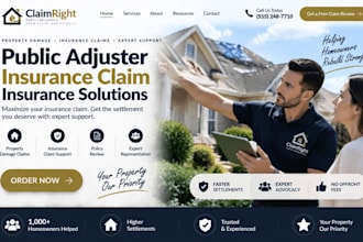 design redesign wix public adjuster website insurance claim insurance website
