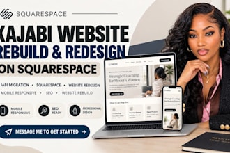 rebuild and redesign your kajabi website on squarespace