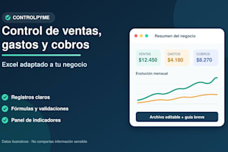 crear un control de ventas gastos y cobros en excel