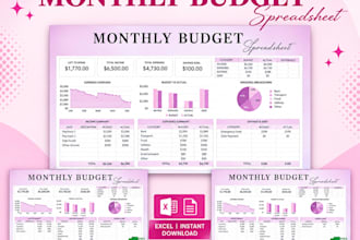 do excel business finance planner budget savings income expense tracker for esty