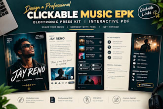 design a clickable music epk electronic press kit for artists