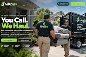 build squarespace wix junk removal website handyman website hauling website