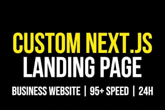 build custom nextjs landing page for business website