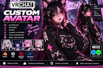 do 3d vrchat avatar vrc character furry avatar vtuber model anime nsfw 3d model