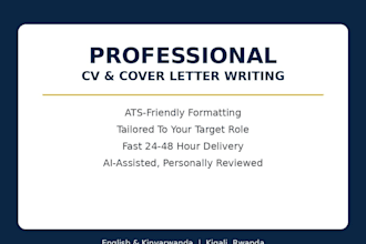 write a professional CV and cover latter