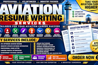 write aviation resume airline pilot flight attendant avionics aerospace CV