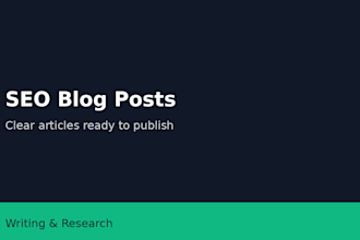 write SEO blog posts and articles ready to publish
