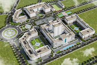 revitalizing 3d masterplan architectural visualization, residential complex, cgi