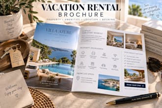 create a canva vacation rental brochure for guests and direct bookings brochure