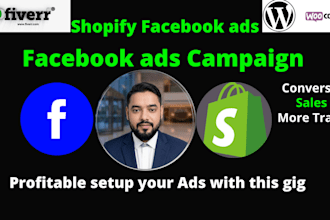 setup and manage shopify facebook ads campaign for sales