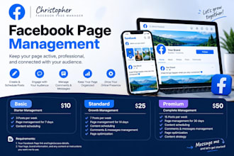 manage your facebook page and keep it active