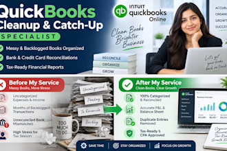 clean up and reconcile your quick books bookkeeping