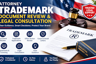 provide trademark document review and attorney legal consultation