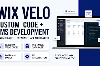 develop wix velo custom code, cms dynamic pages, database and api integration