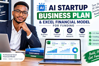 build an ai startup business plan and excel financial model for funding