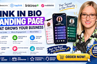 set up and customize linktree, beacons ai and taplink bio link landing page