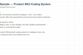 create a sku product coding system for your catalog