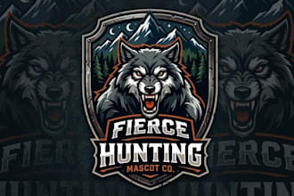 make fierce hunting mascot logo for your brand or team