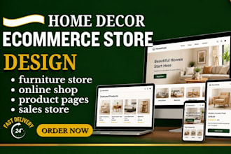 design home decor store, furniture online shop, product pages and sales website