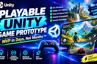 build a playable unity game prototype you can pitch or expand