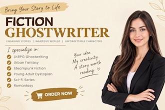 ghostwrite your litrpg, urban fantasy, steampunk, dystopian book or sci fi novel