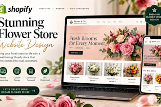 flower shopify store design website dropshipping shopify store design