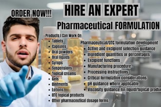 develop pharmaceutical and otc product formulations