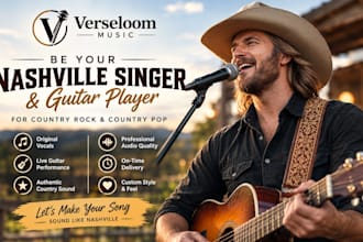 be your nashville singer and guitar player for country rock and country pop