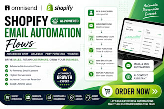 setup omnisend shopify abandoned cart welcome post purchase win back automation