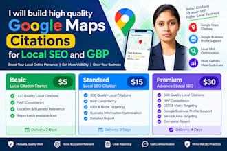 build google maps citations for local SEO and gbp