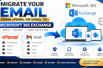migrate your email from cpanel or gmail to microsoft 365 exchange