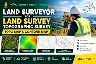 be your land surveyor for topographic land survey, topo map and contour mapping