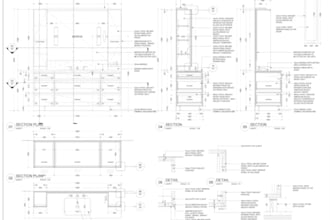 provide cabinet autocad plans, furniture technical drawing, joinery cad drafting