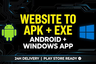 convert your website into apk and exe android windows app