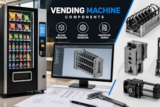 vending machine components,3d cad design, product modeling and prototype design