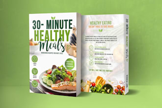 do cookbook cover, food ebook cover, recipe book cover design for amazon kdp