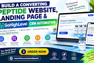 build converting fda compliant peptide website landing page with ghl automation