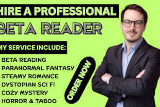 beta read paranormal fantasy, steamy romance, cozy mystery, sci fi, horror taboo