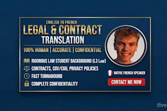 translate legal documents, contracts, and terms from english to french
