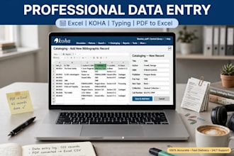 do  fast and accurate data entry and library science work