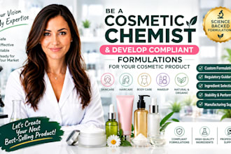 be cosmetic chemist and develop compliant formulations for your cosmetic product