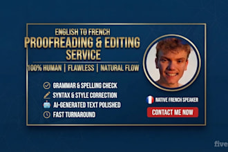proofread and edit your english to french translation