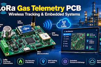 design lora gas telemetry pcb for tracking and wireless embedded systems